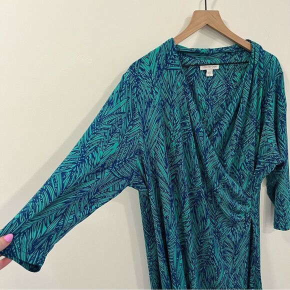 Coldwater Creek Printed Faux Wrap Dress Size 20 - Picture 4 of 11
